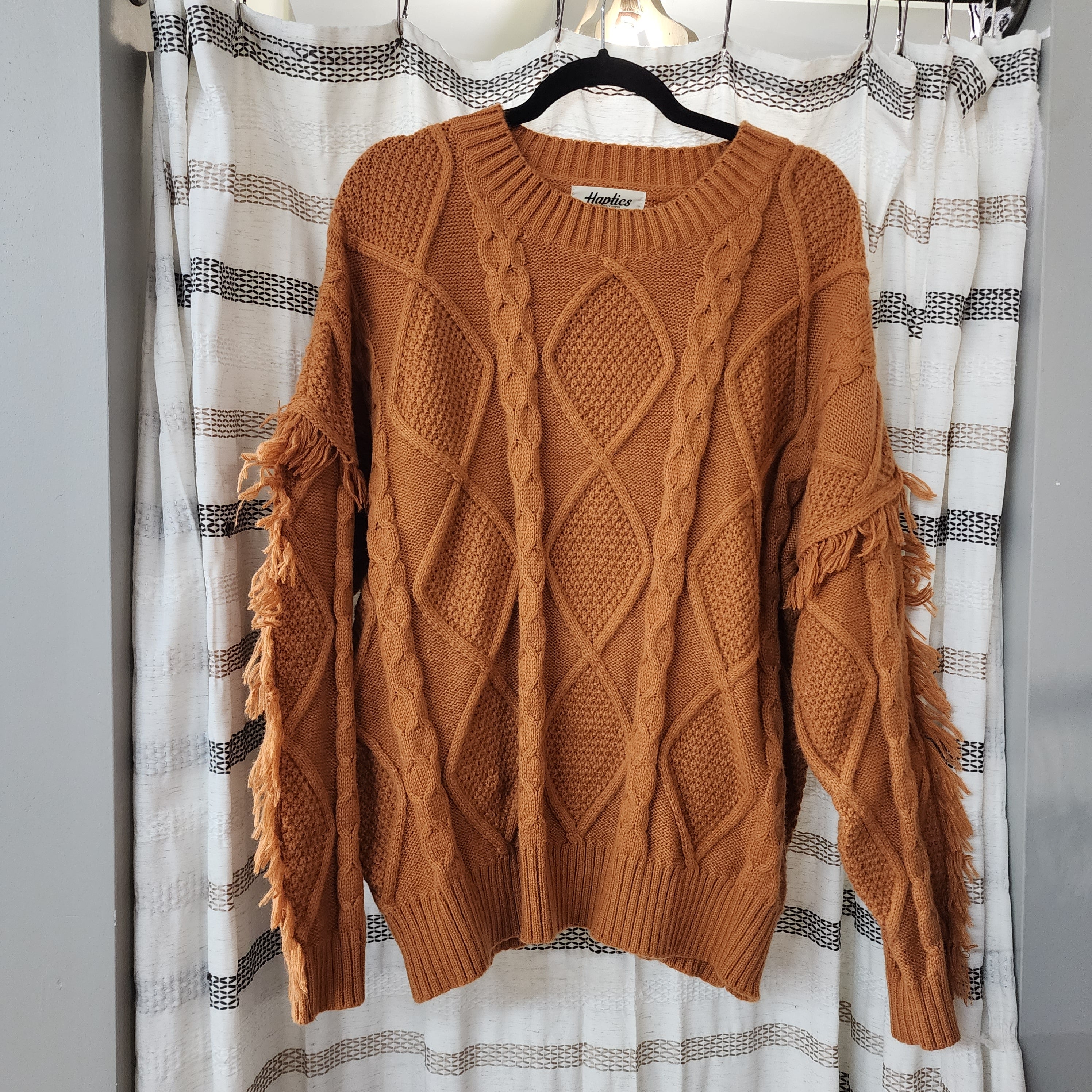 Thick Knit Fringe Sweater *clearance item, cannot be returned*