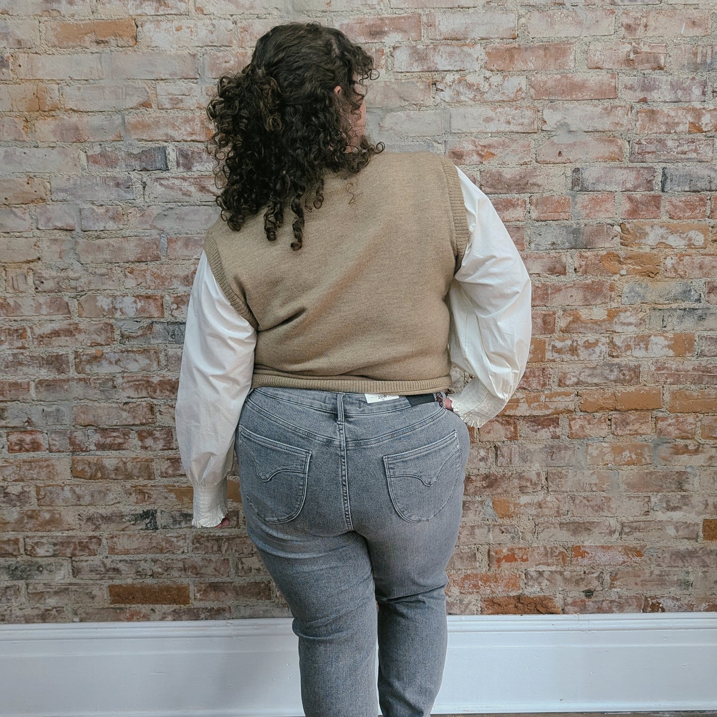 Latte Sweater Vest Combo Top
