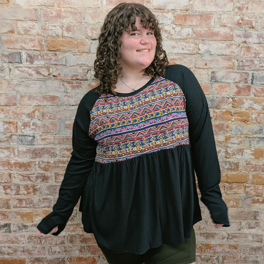 Aztec Babydoll Top