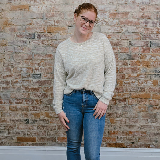 Cream Heathered Sweater