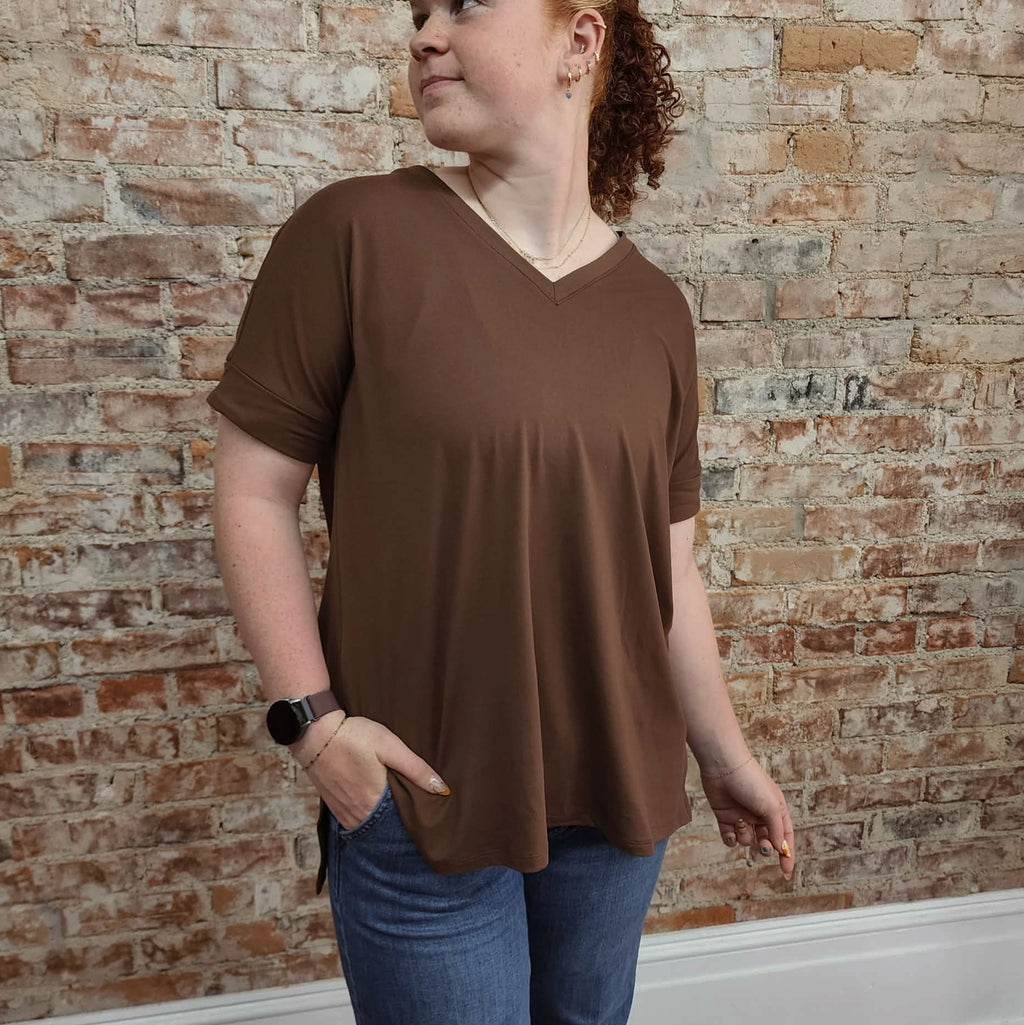 Oversized Butter Soft Brown Top