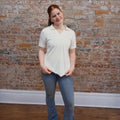 White Knit Polo Top