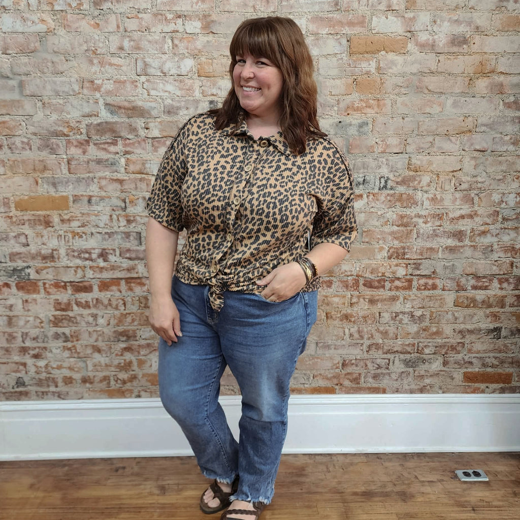 Leopard Button Blouse