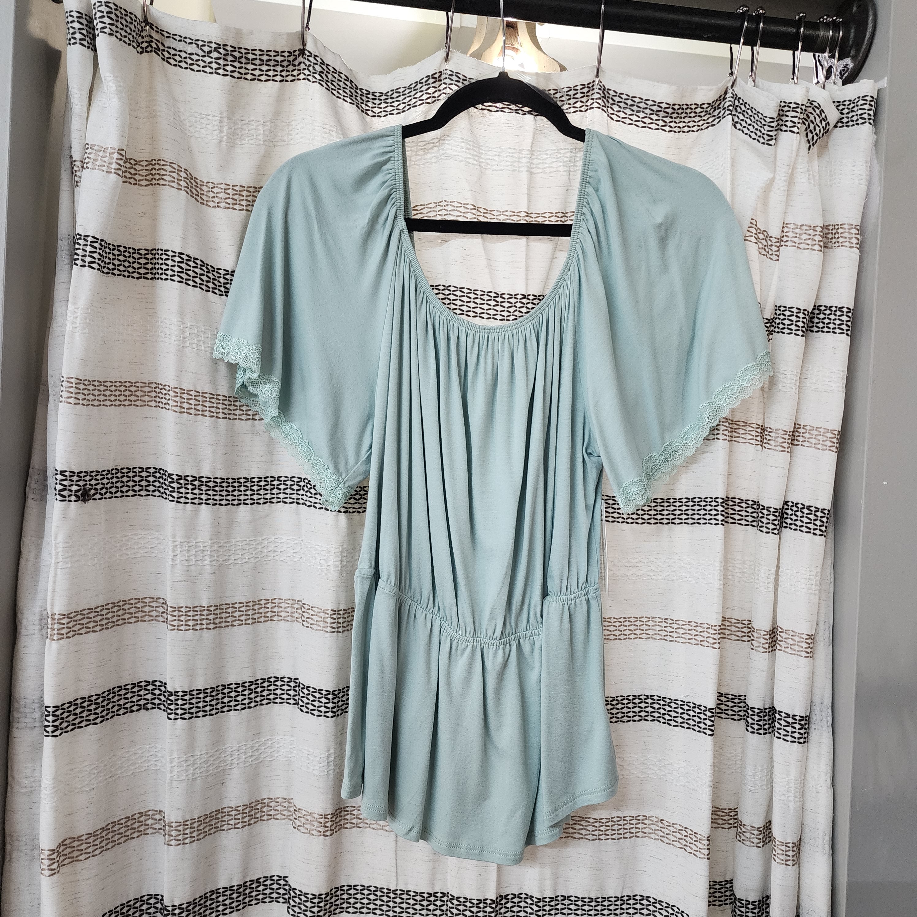 Light Sage Babydoll Top *clearance item, cannot be returned*