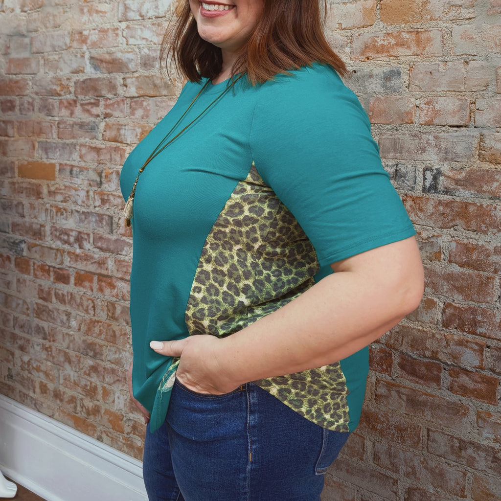 Kelly Green Animal Print Top