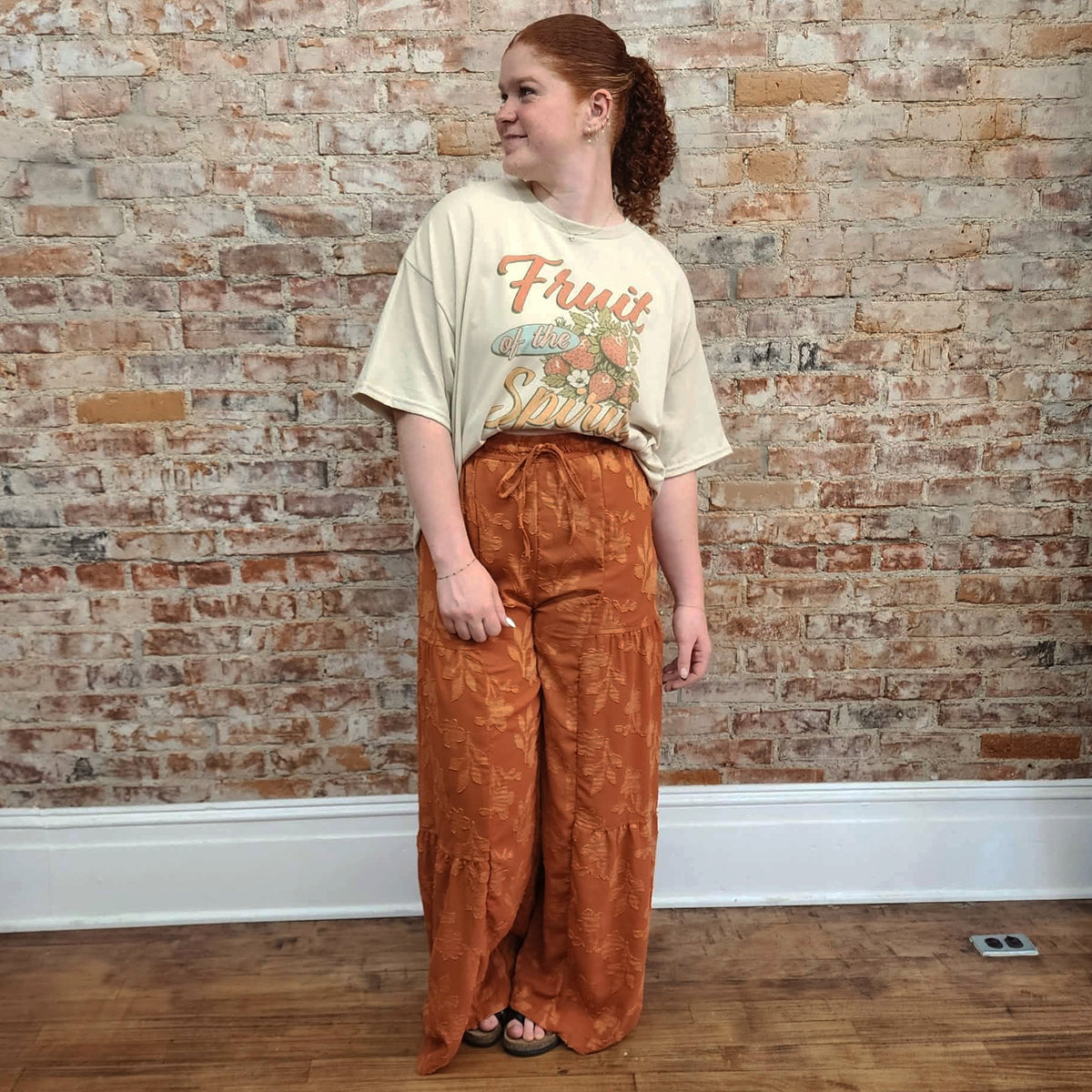 Rustic Floral Flowy Pants