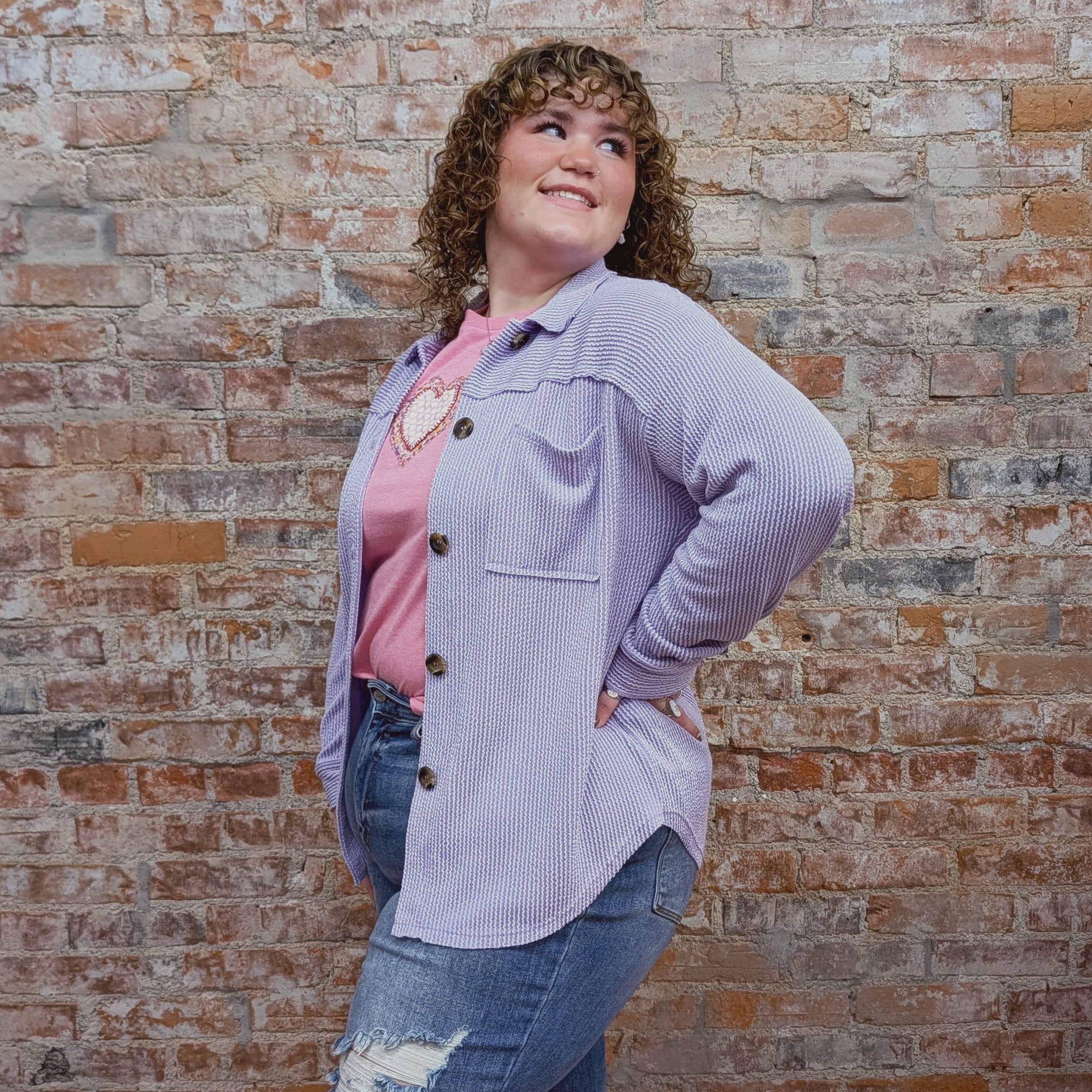 Lavender Breezy Shacket