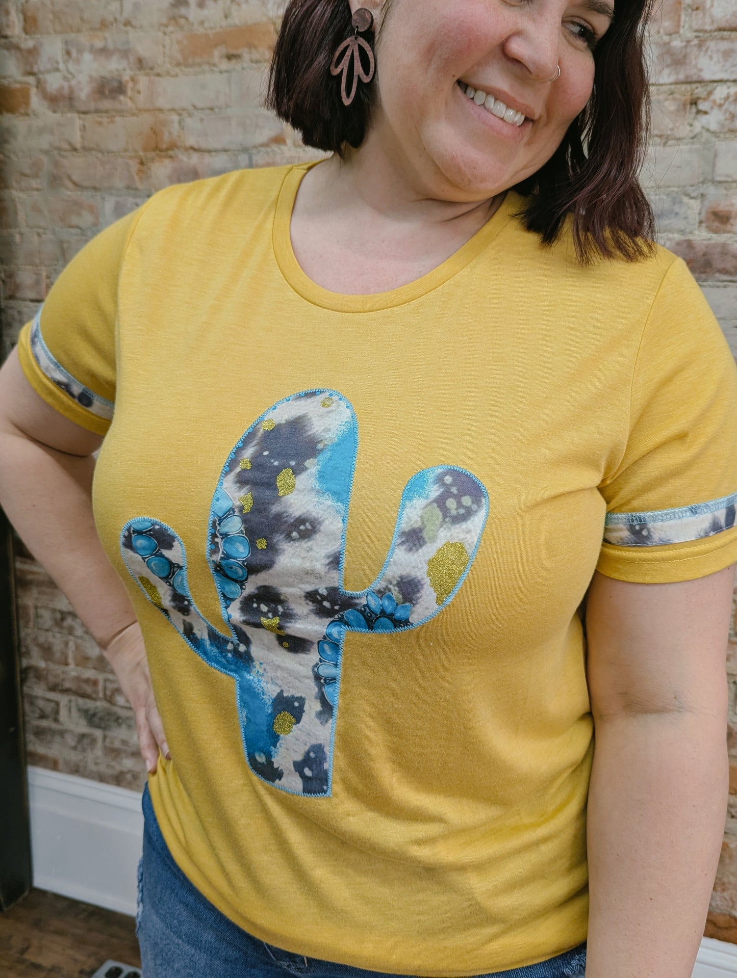 Turquoise and Cactus Tee