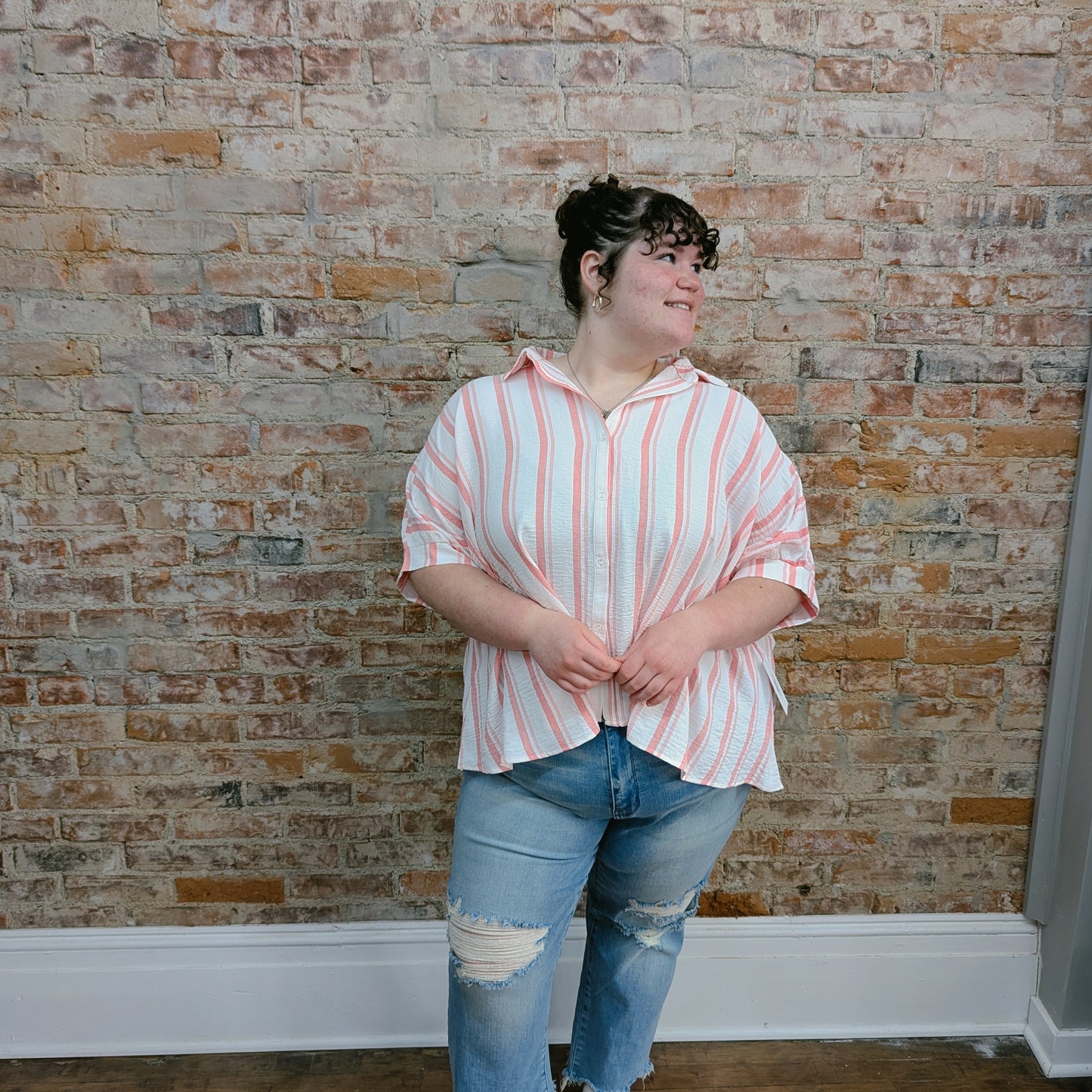 Strawberry Summer Button Top