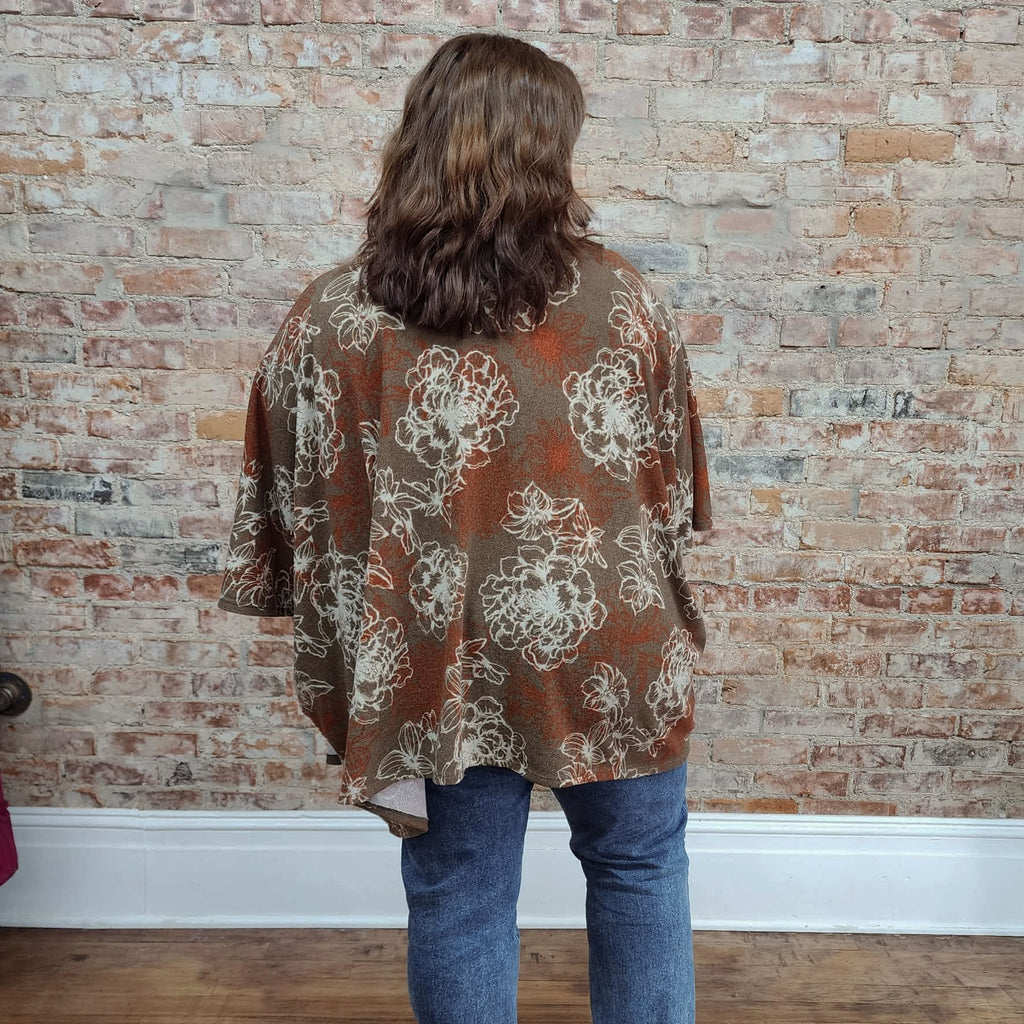 Brown Floral Kimono (one size)