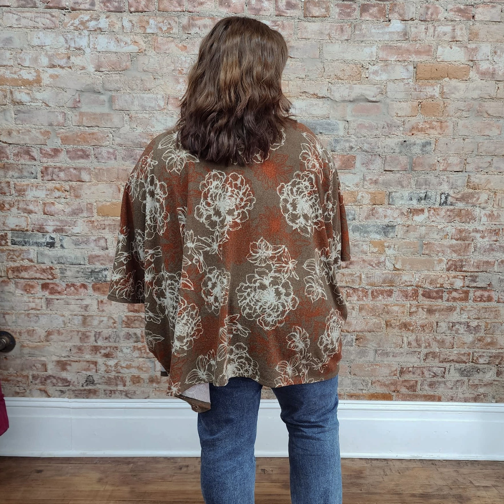 Brown Floral Kimono (one size)