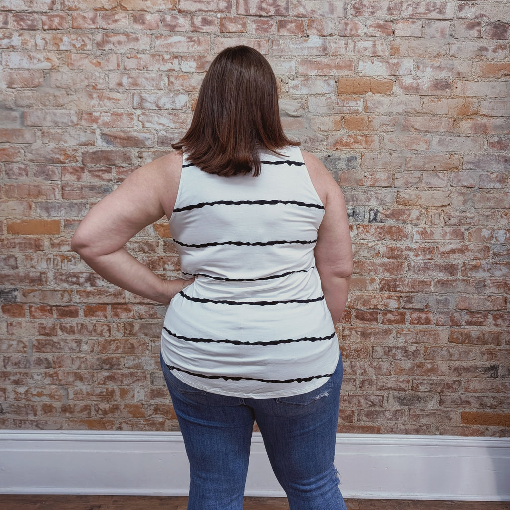 Black Striped Tank Top