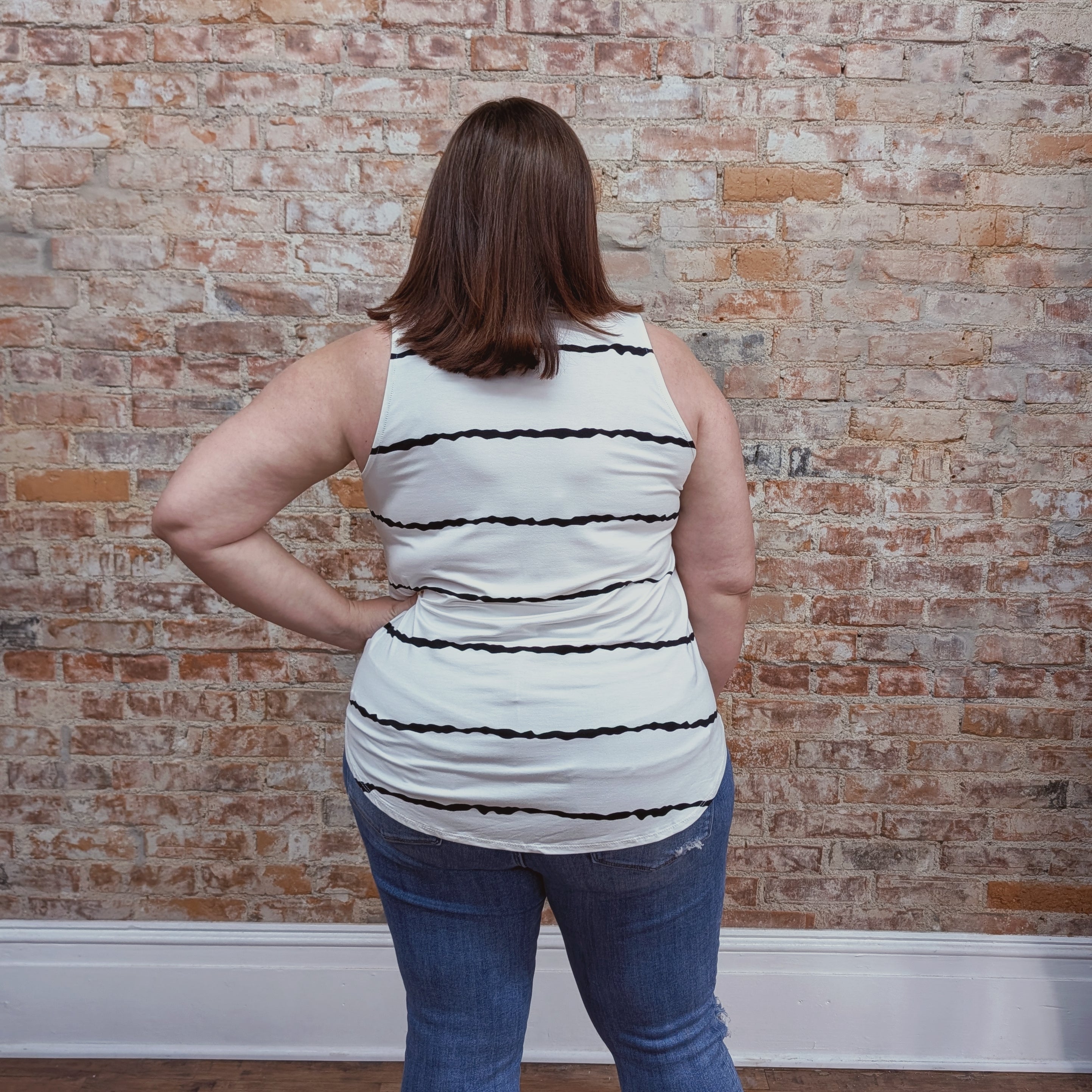 Black Striped Tank Top