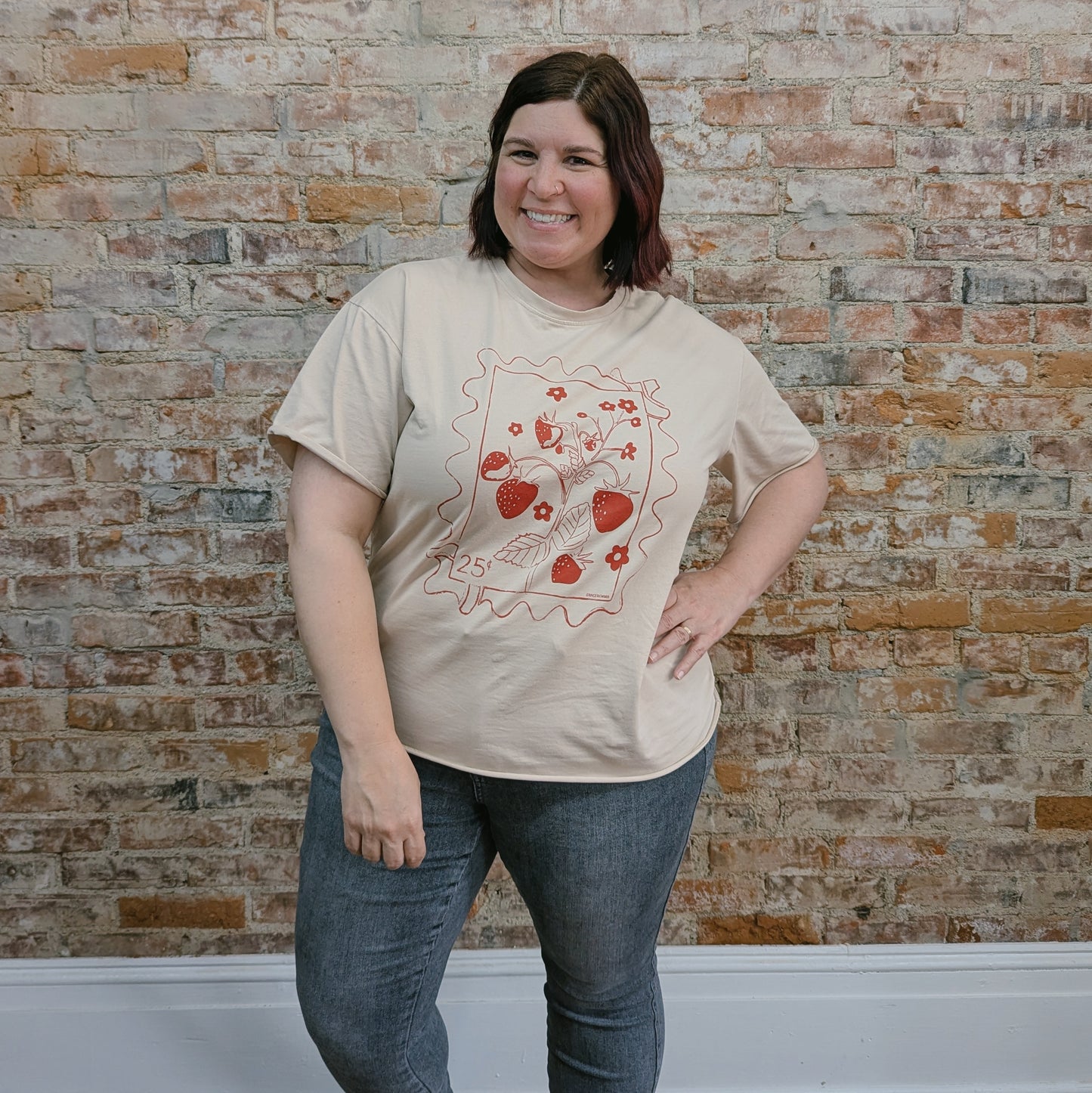 Strawberry Stamp Graphic Tee