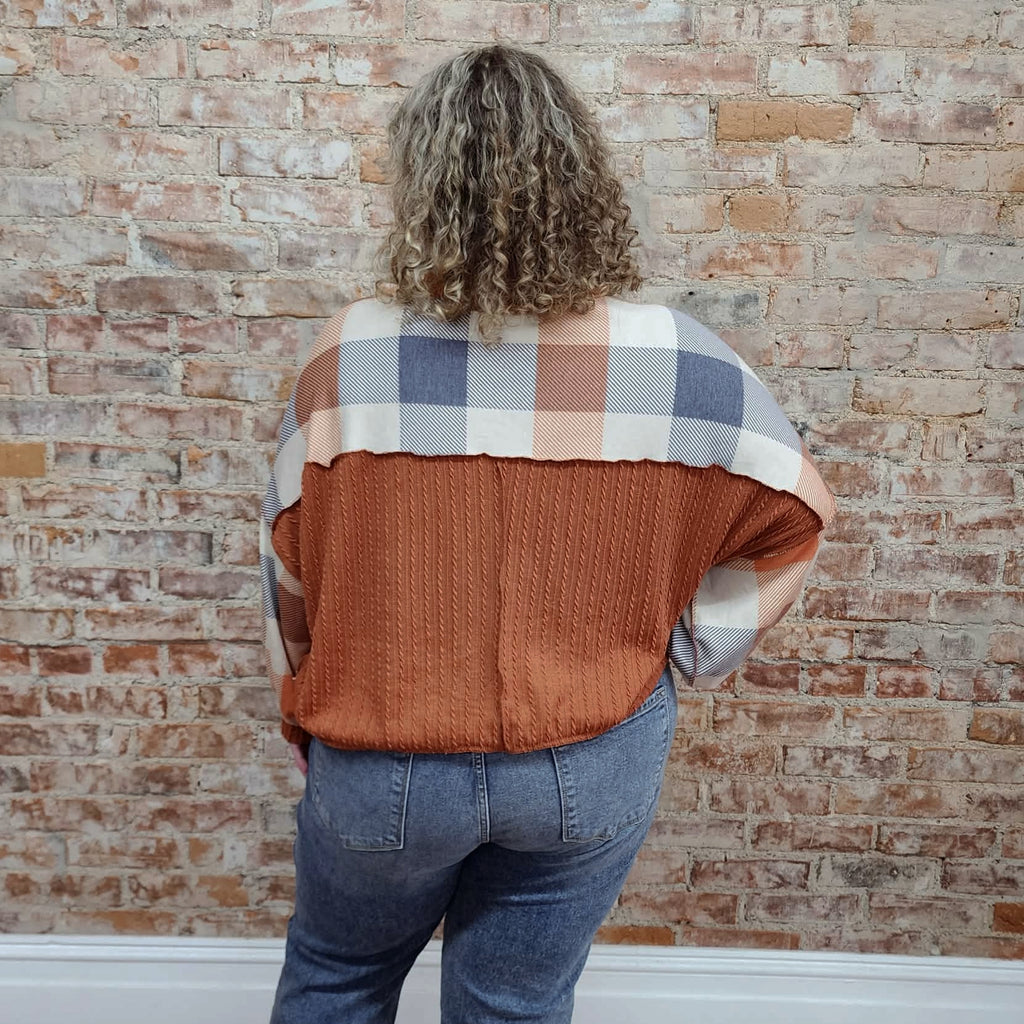 Pumpkin Plaid Top