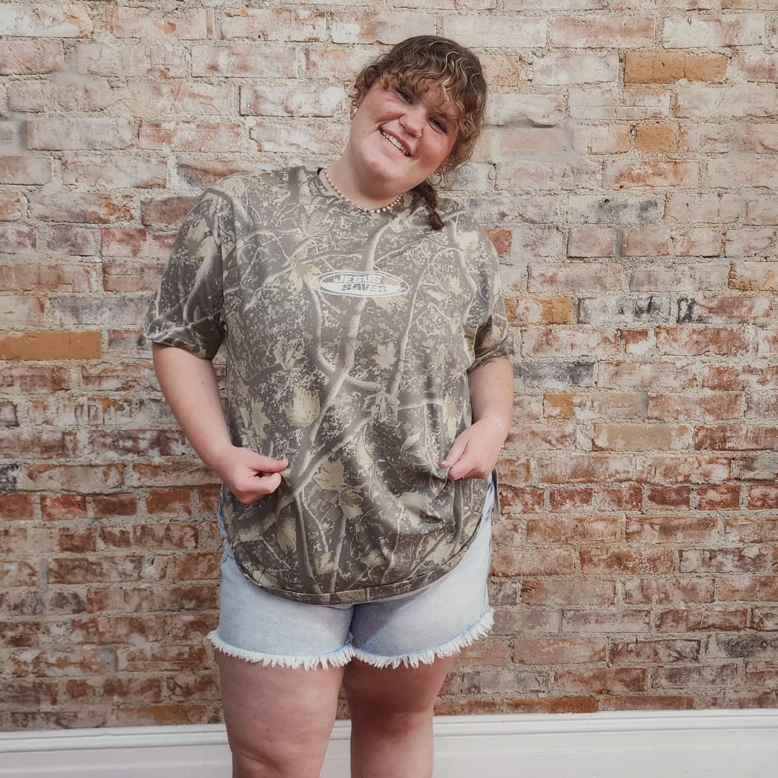 Jesus Saves Camo Tee