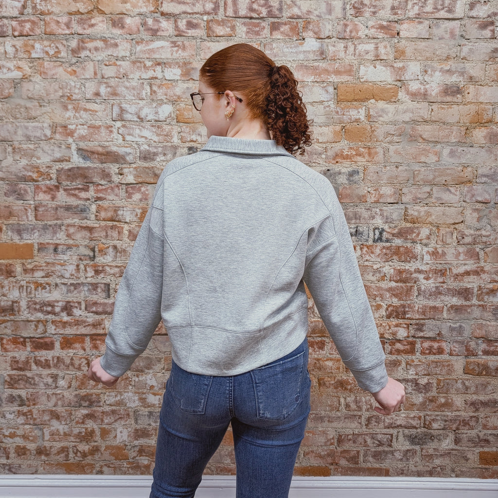 Grey Cropped Collar Sweatshirt