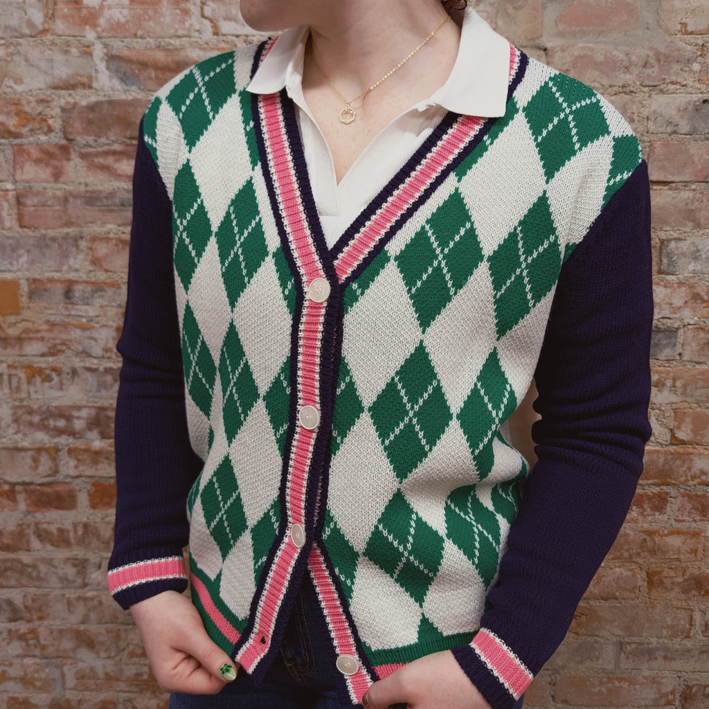 Argyle Cardigan Sweater