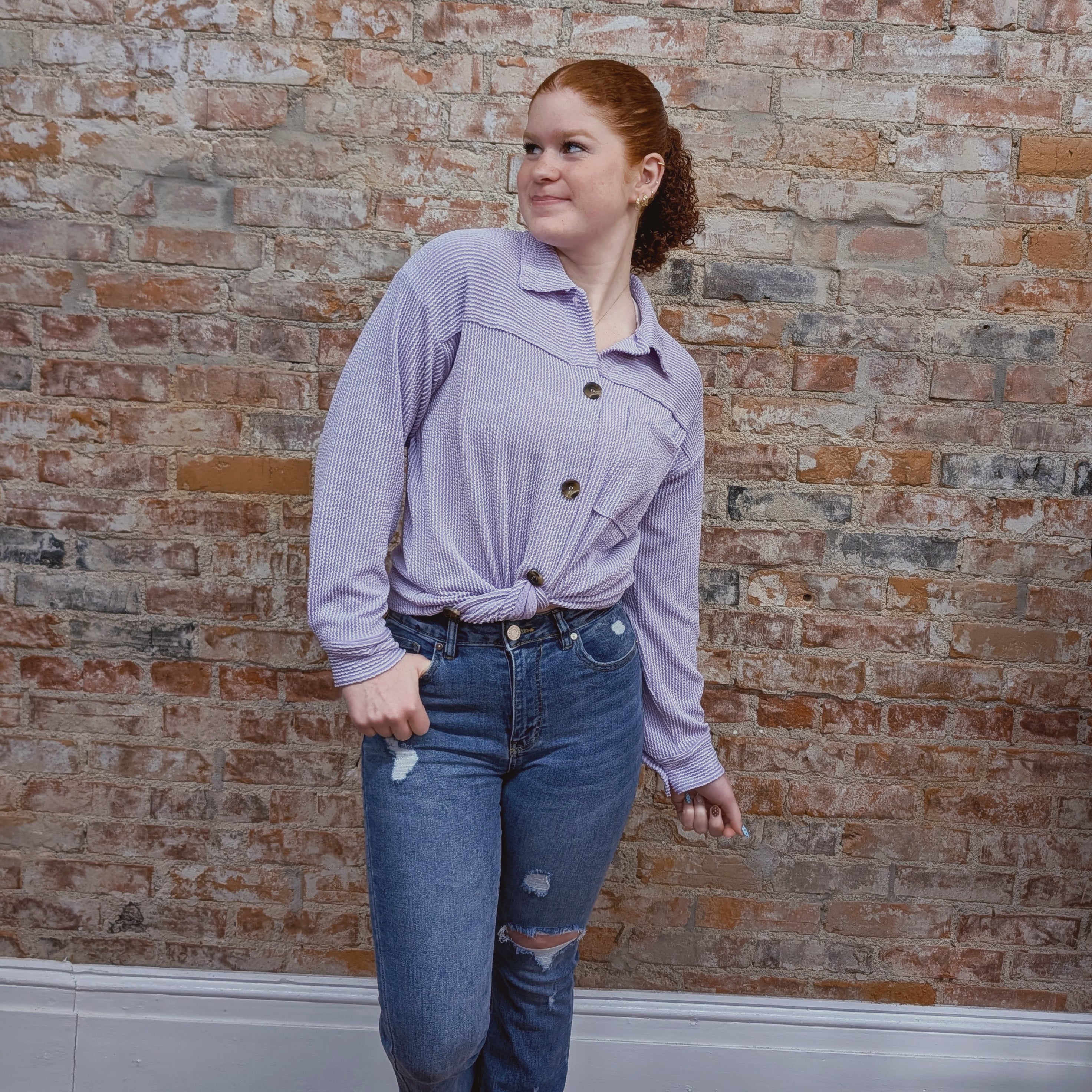 Lavender Breezy Shacket