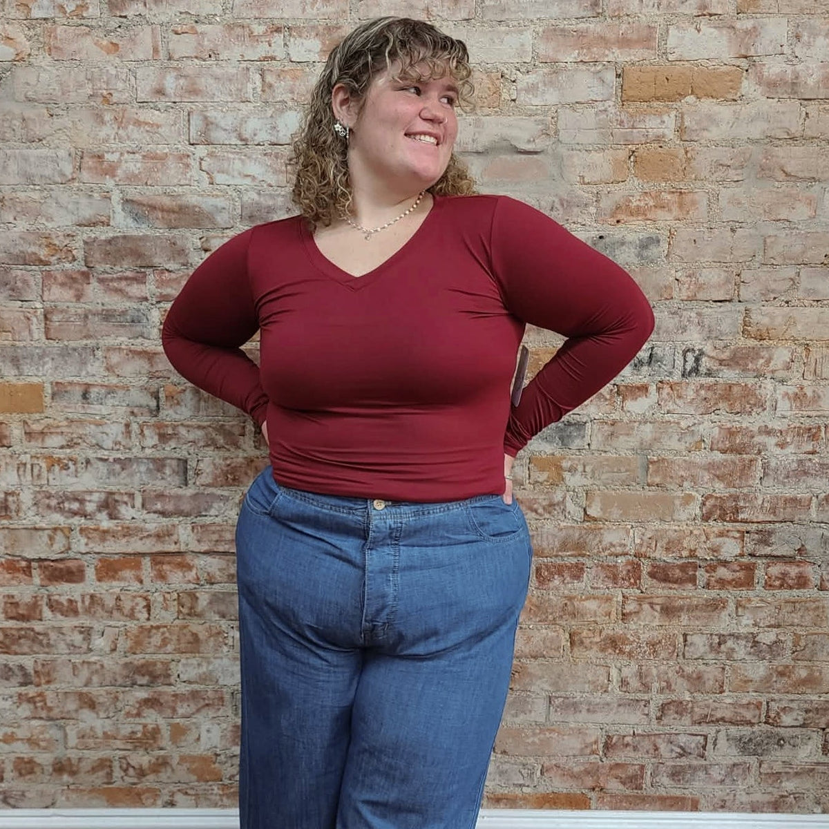 Magenta Long Sleeve Top