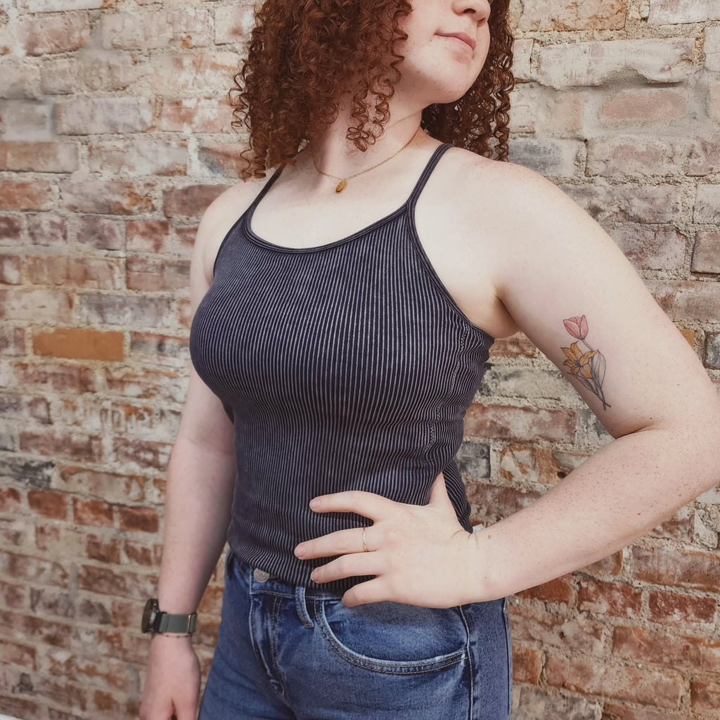 Grey Ribbed Tank