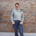 Grey Cropped Collar Sweatshirt