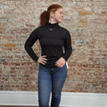 Black Ruffle Mock Turtleneck