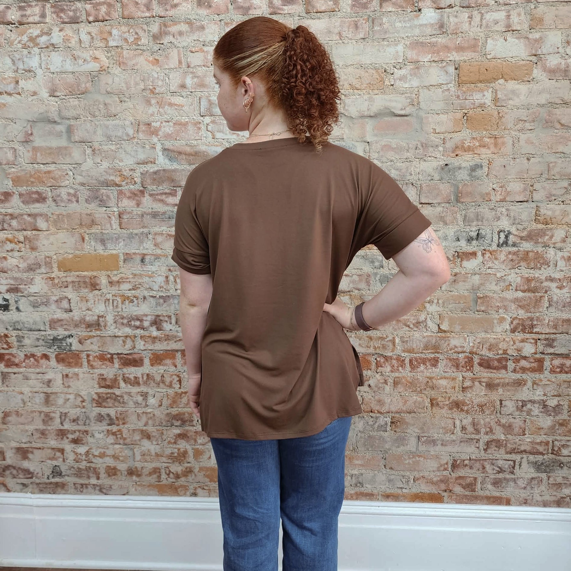 Oversized Butter Soft Brown Top