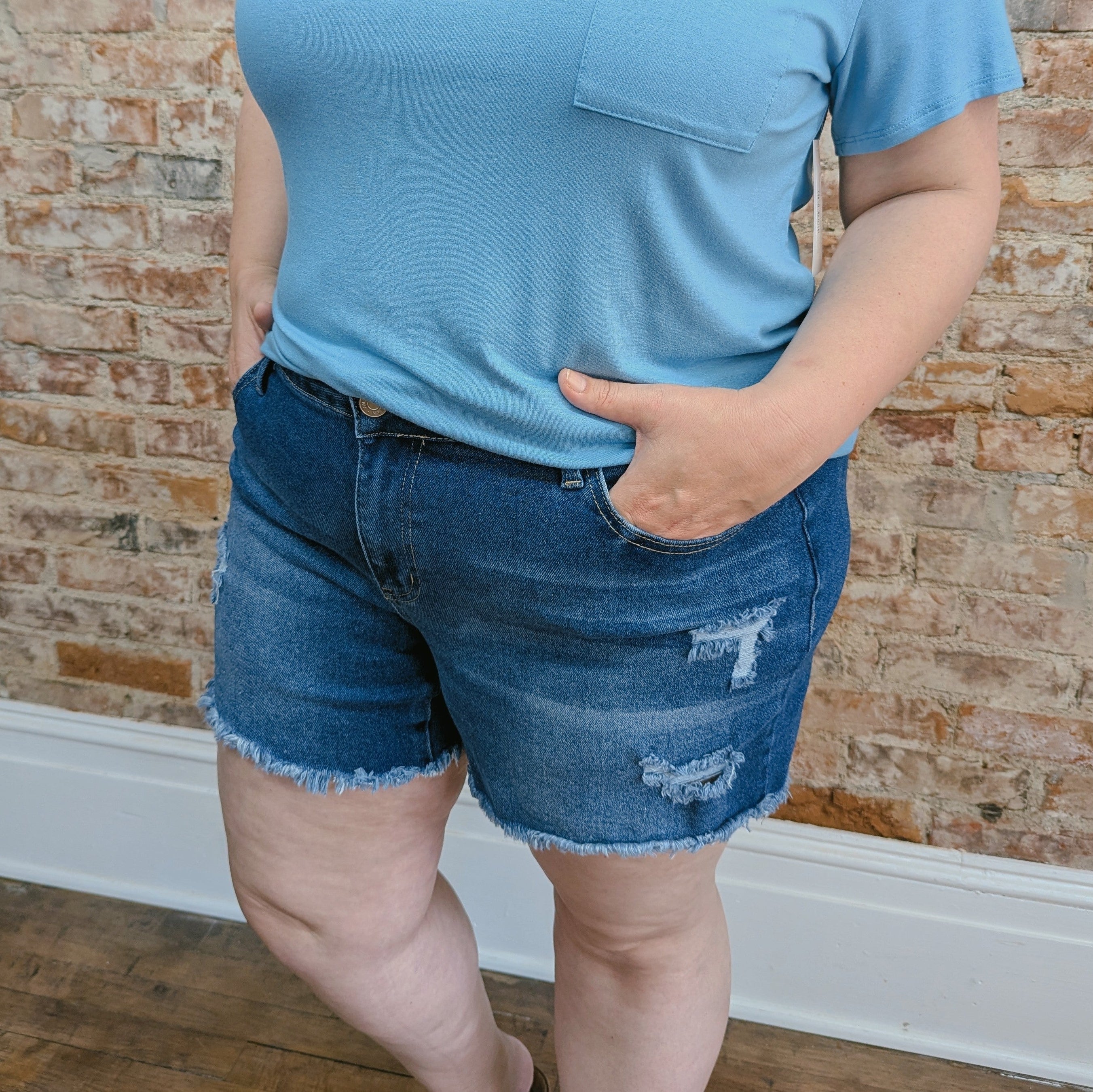Distressed Jean Shorts
