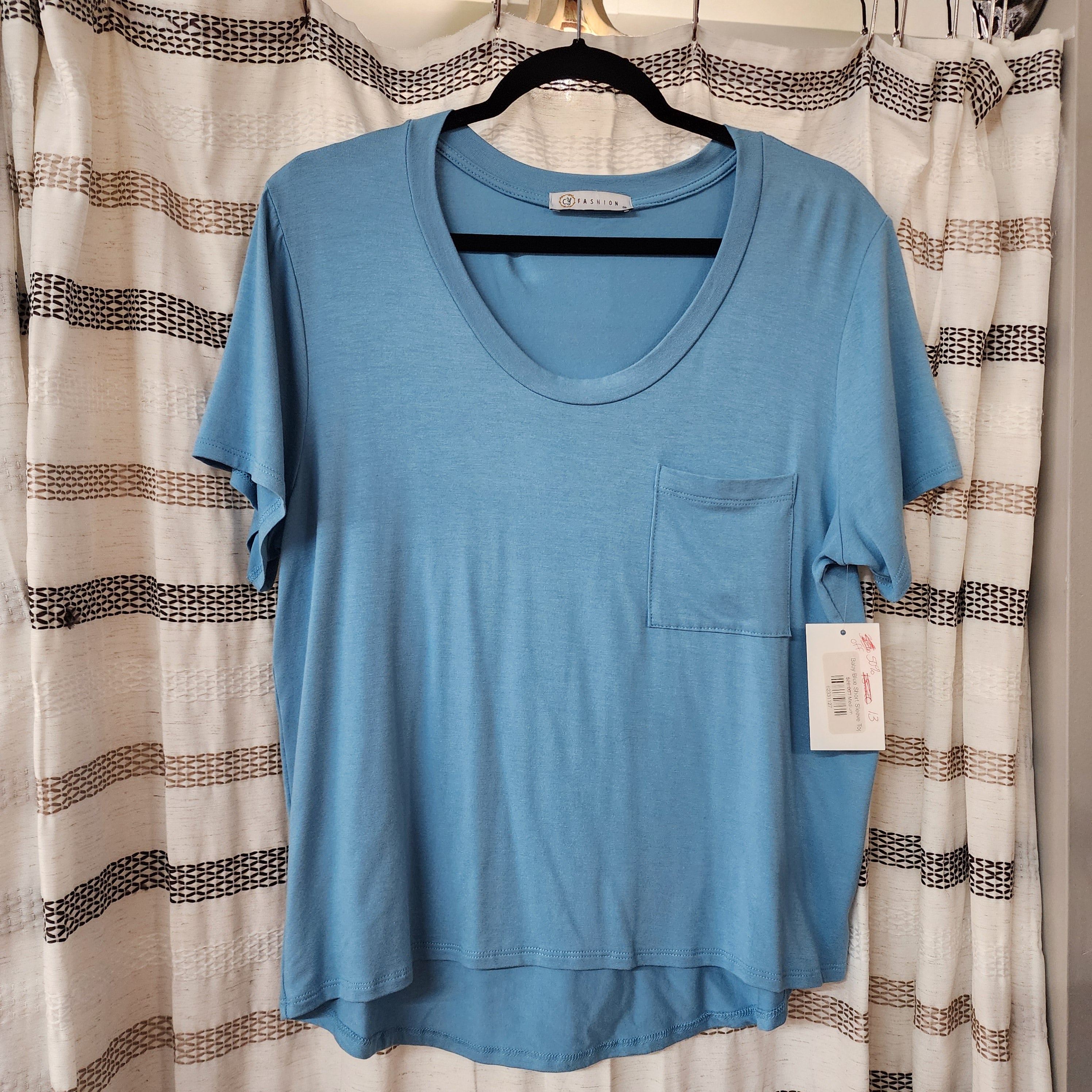 Baby Blue Short Sleeve Top *clearance item, cannot be returned*
