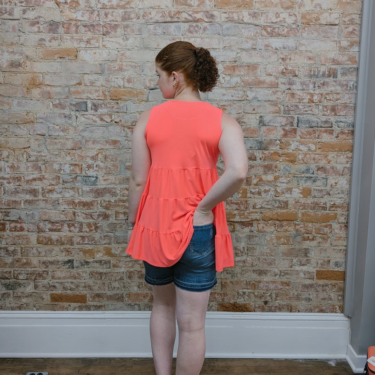 Coral Tiered Tank Top