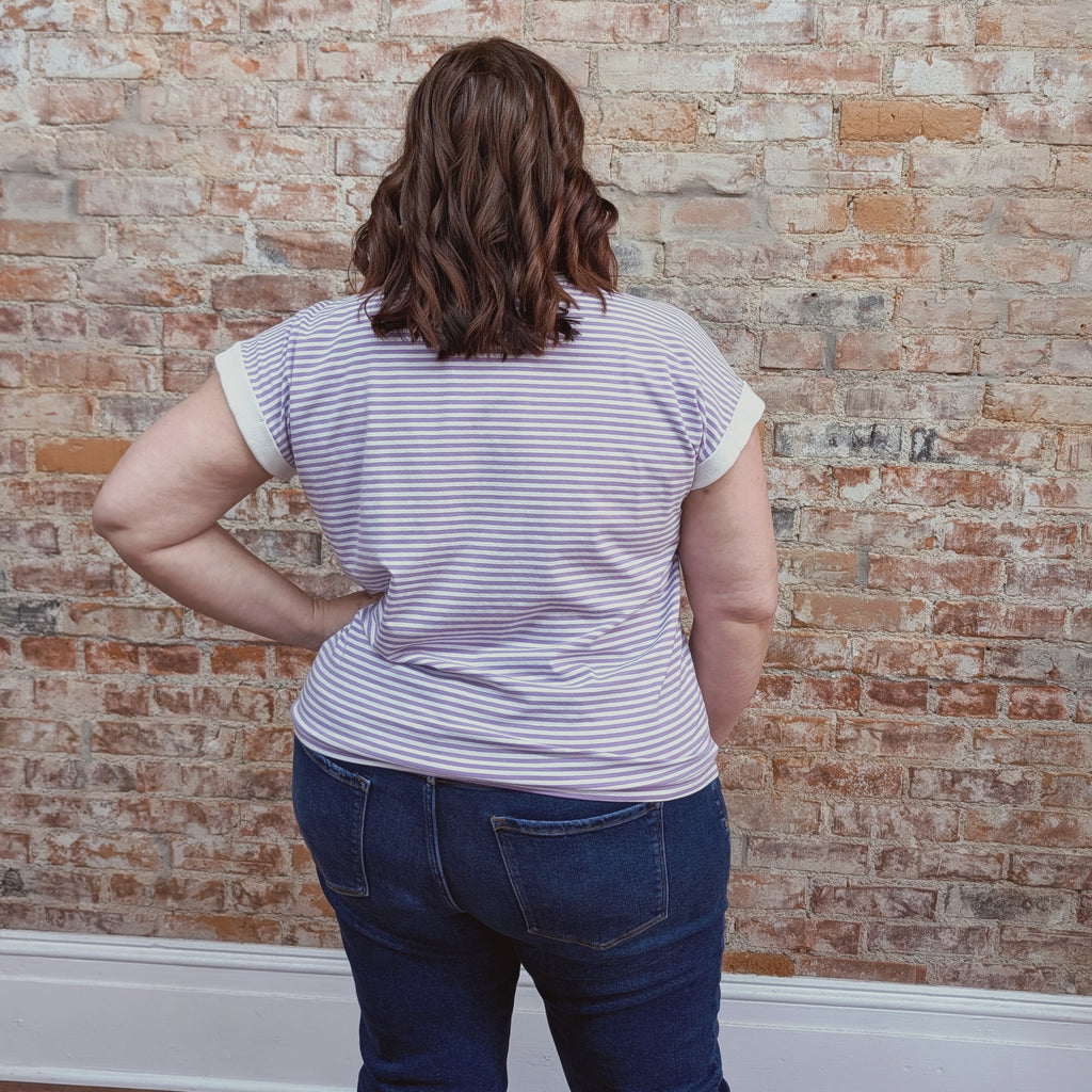 Lilac Striped Top