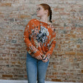 Orange Floral Long Sleeve Top