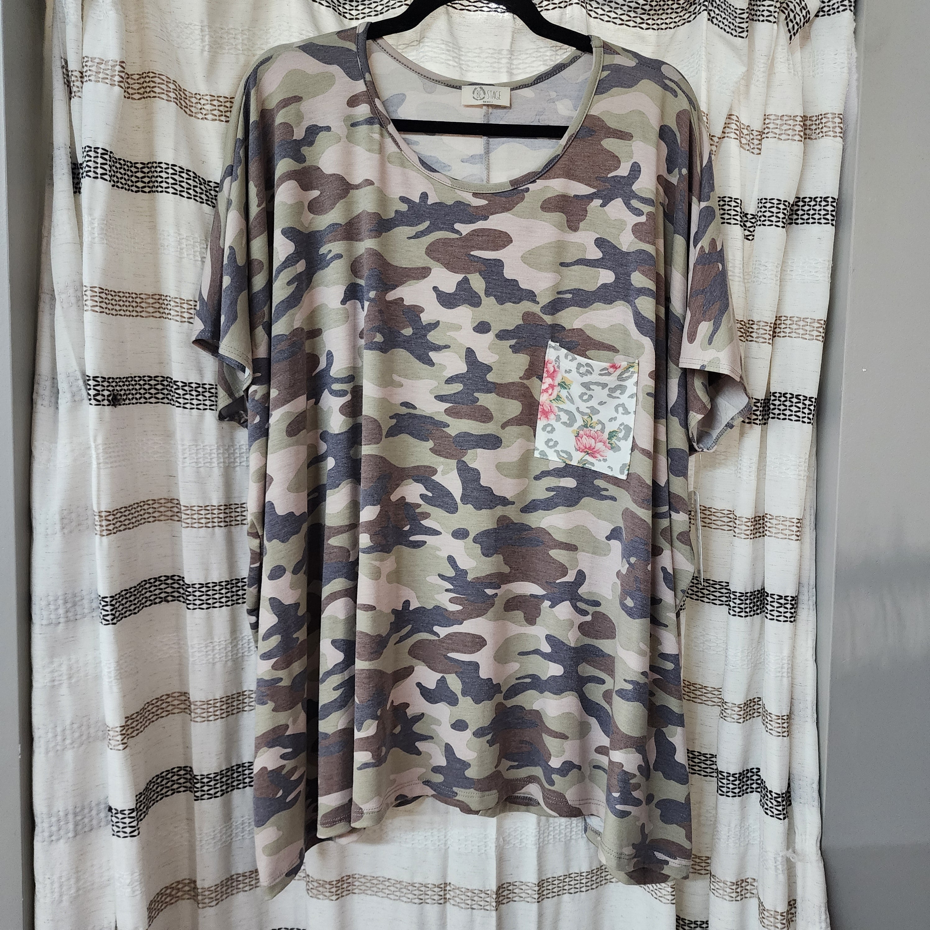 Oversized Camo Top *clearance item, cannot be returned*