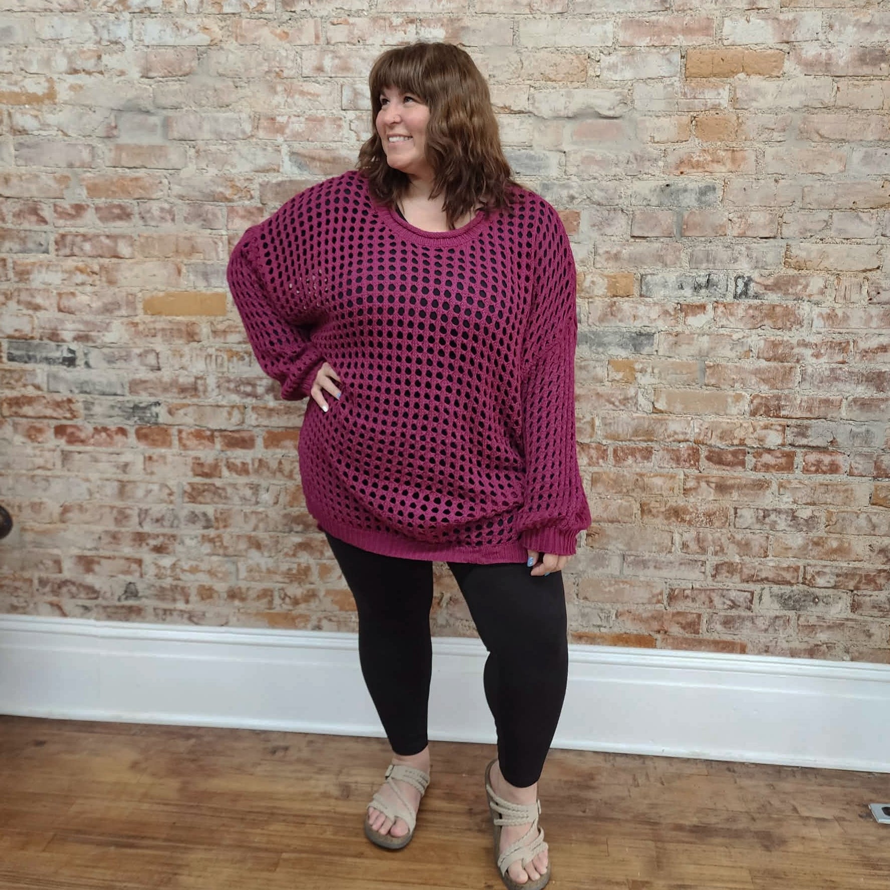Oversized Open Knit Sweater