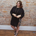 Black Floral Panel Dress