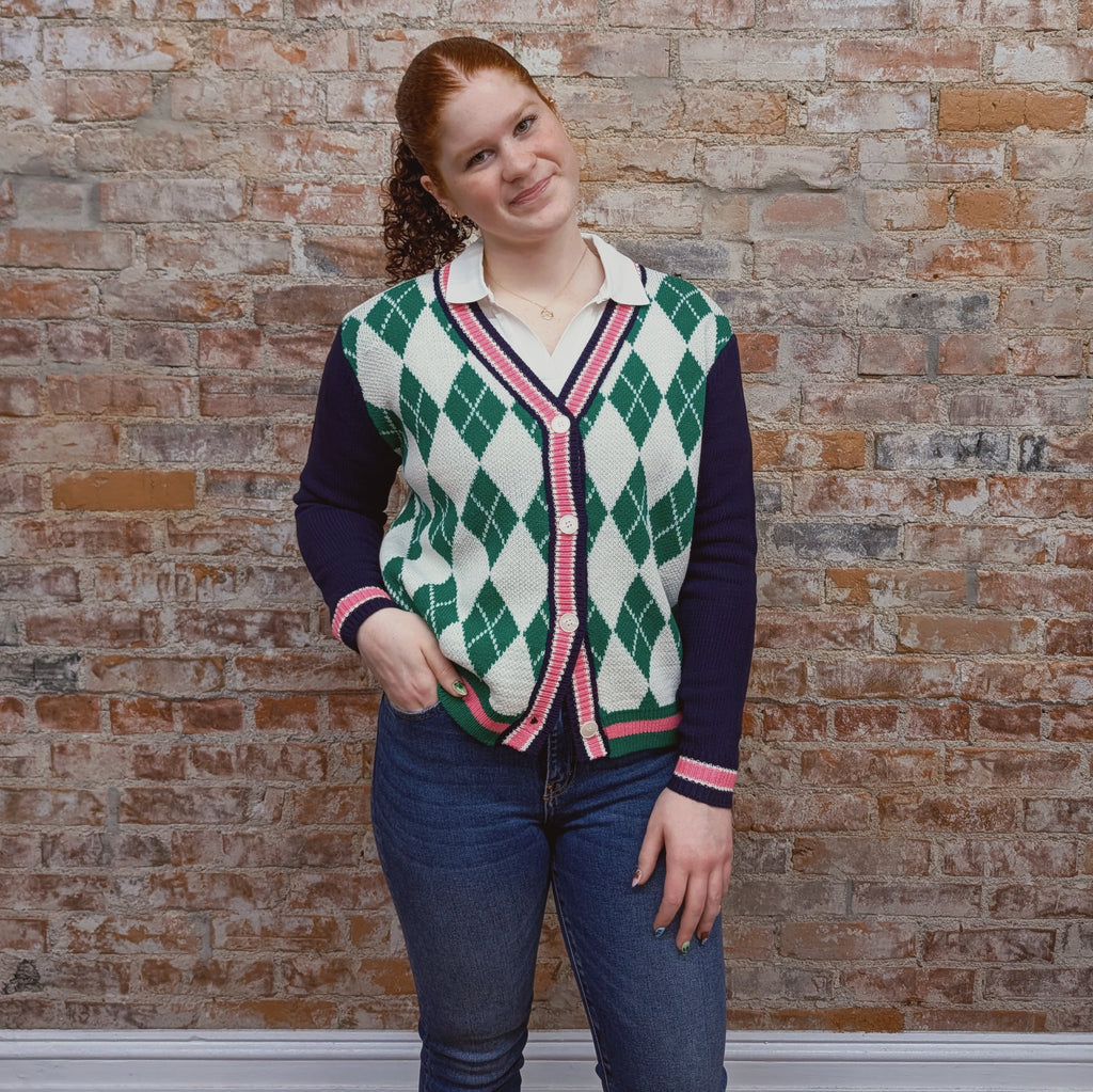 Argyle Cardigan Sweater