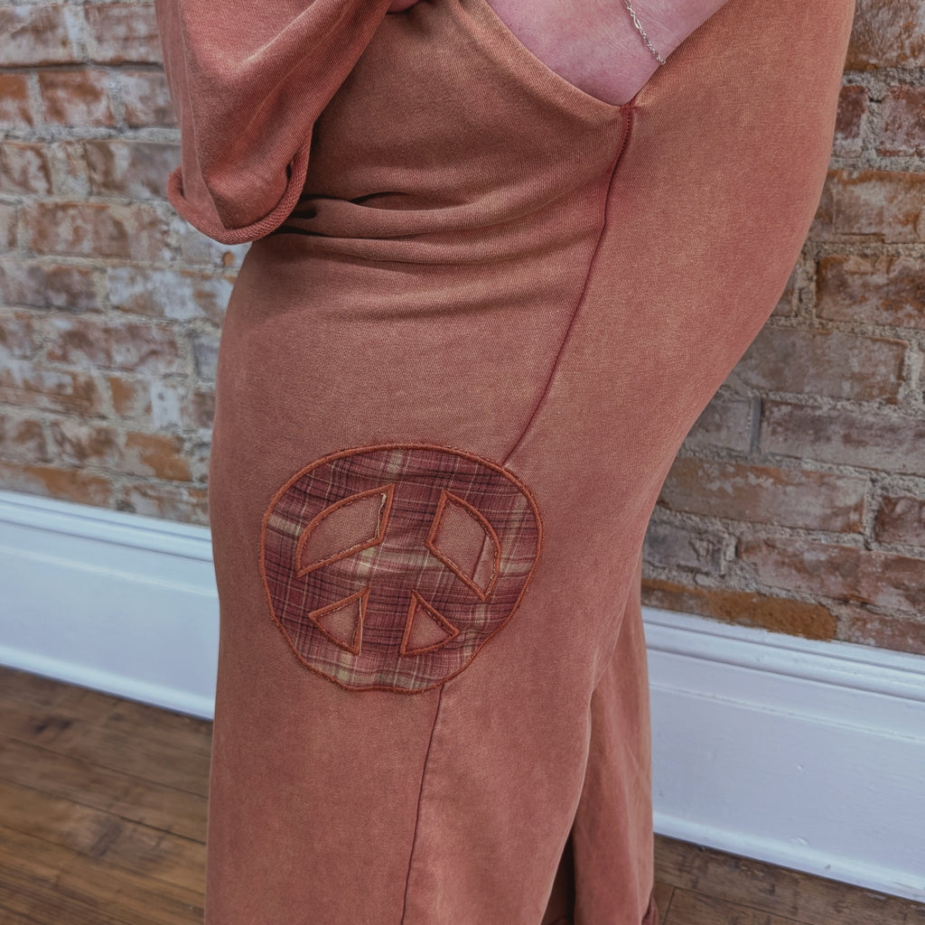 Peace Sign Patchwork Pants