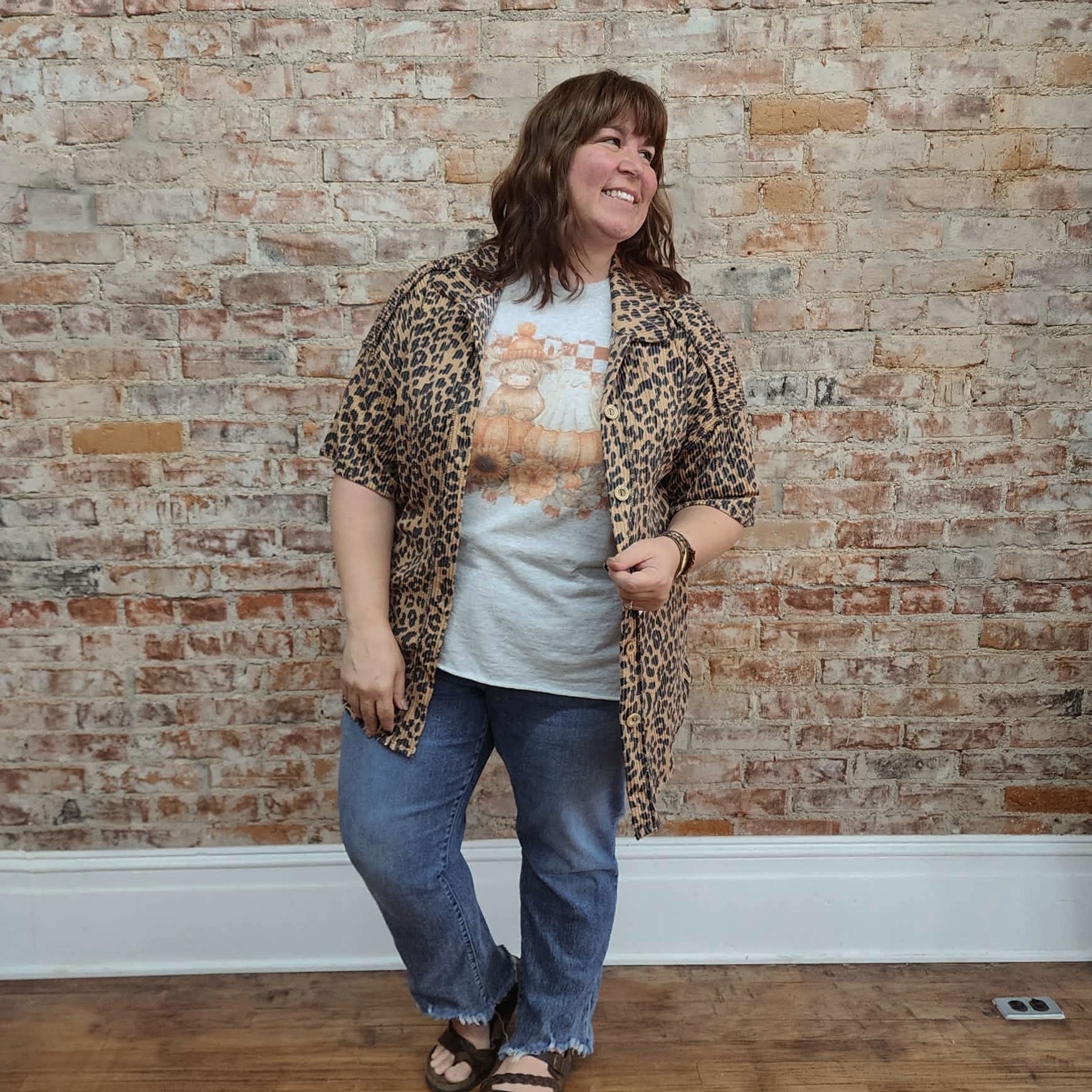 Leopard Button Blouse