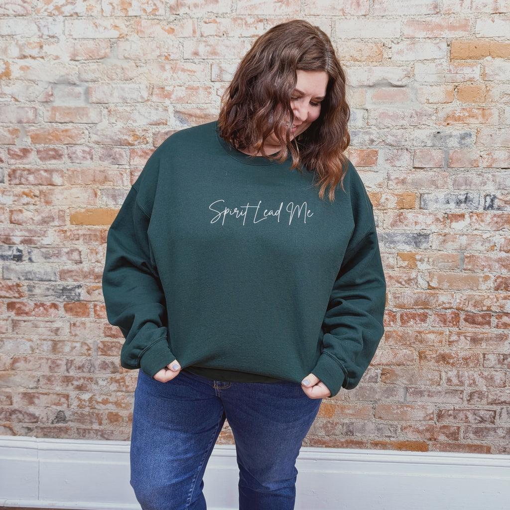 "Spirit Lead Me" Embroidered Crewneck