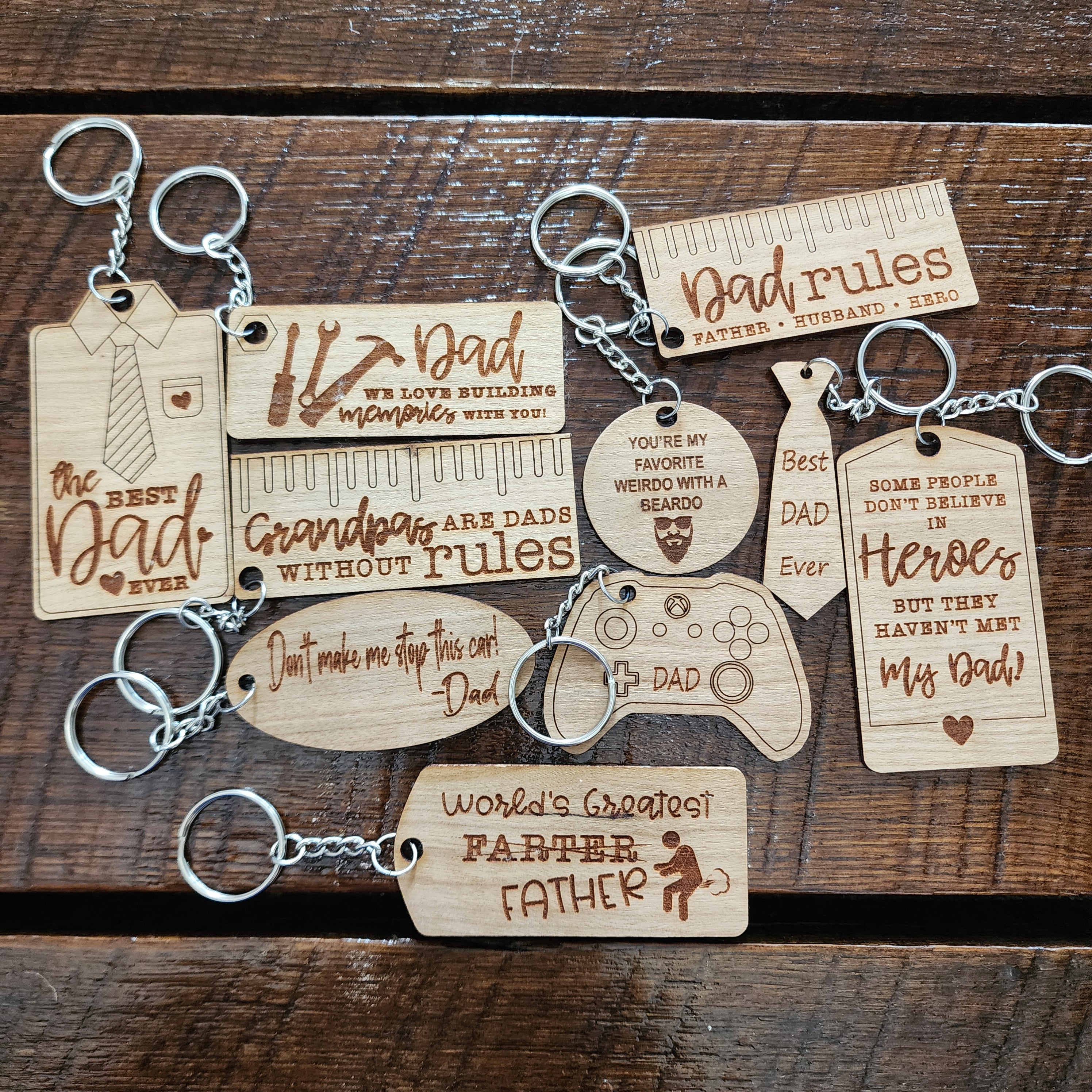 Made to Order: Father's Day Wood Keychain