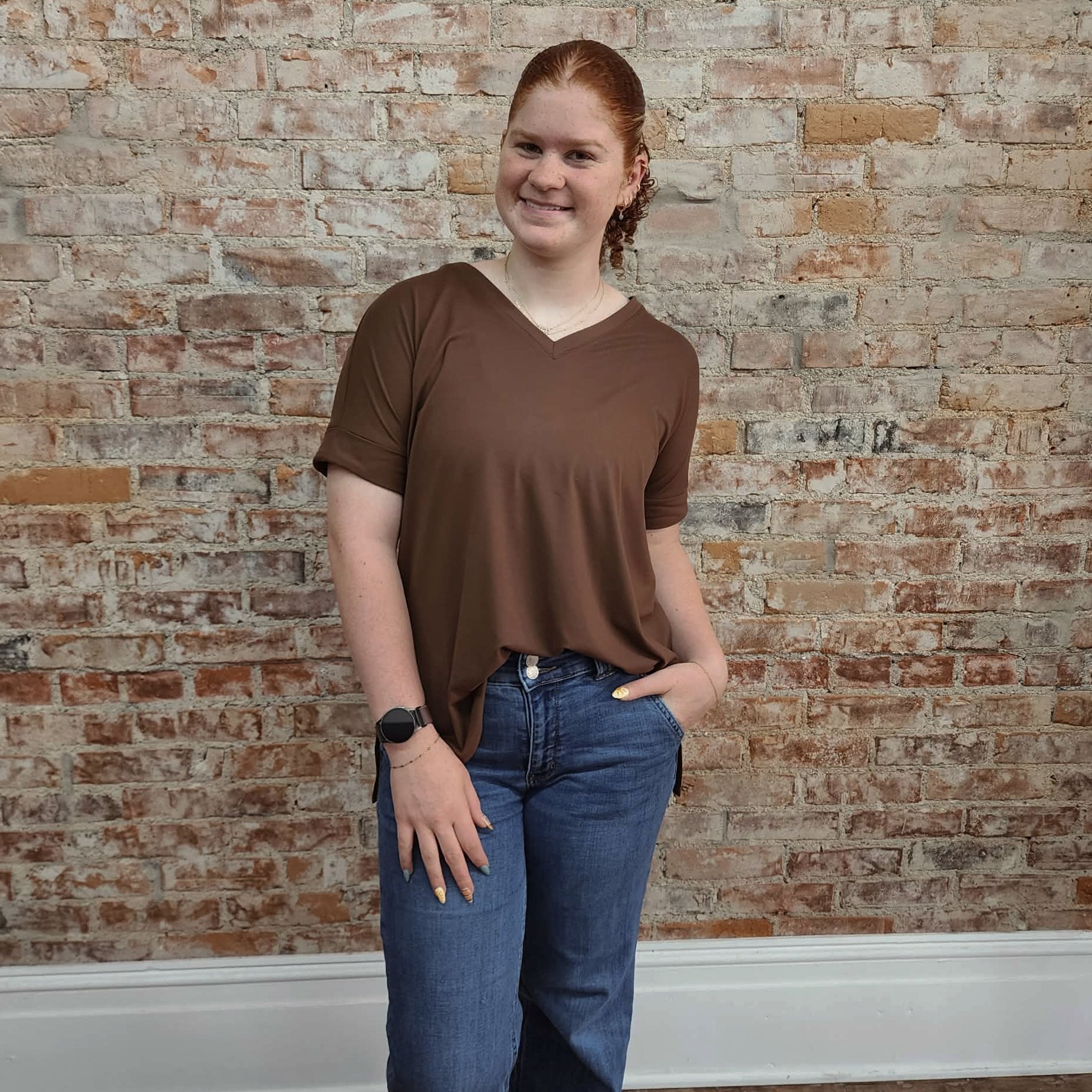 Oversized Butter Soft Brown Top