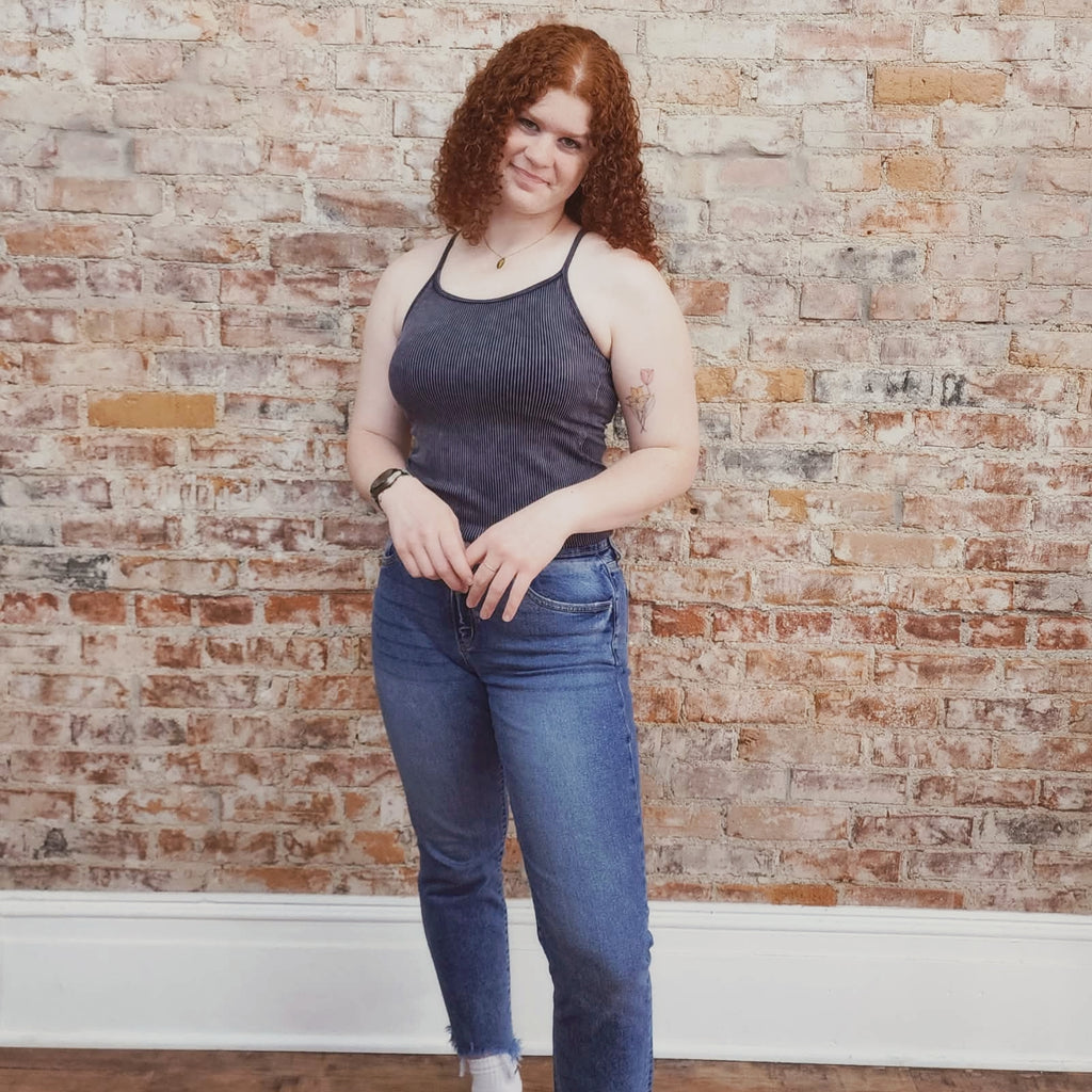 Grey Ribbed Tank