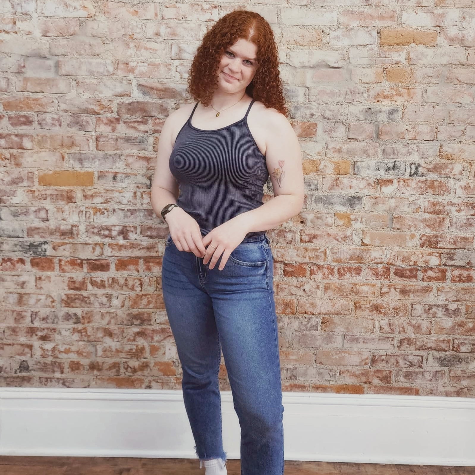 Grey Ribbed Tank