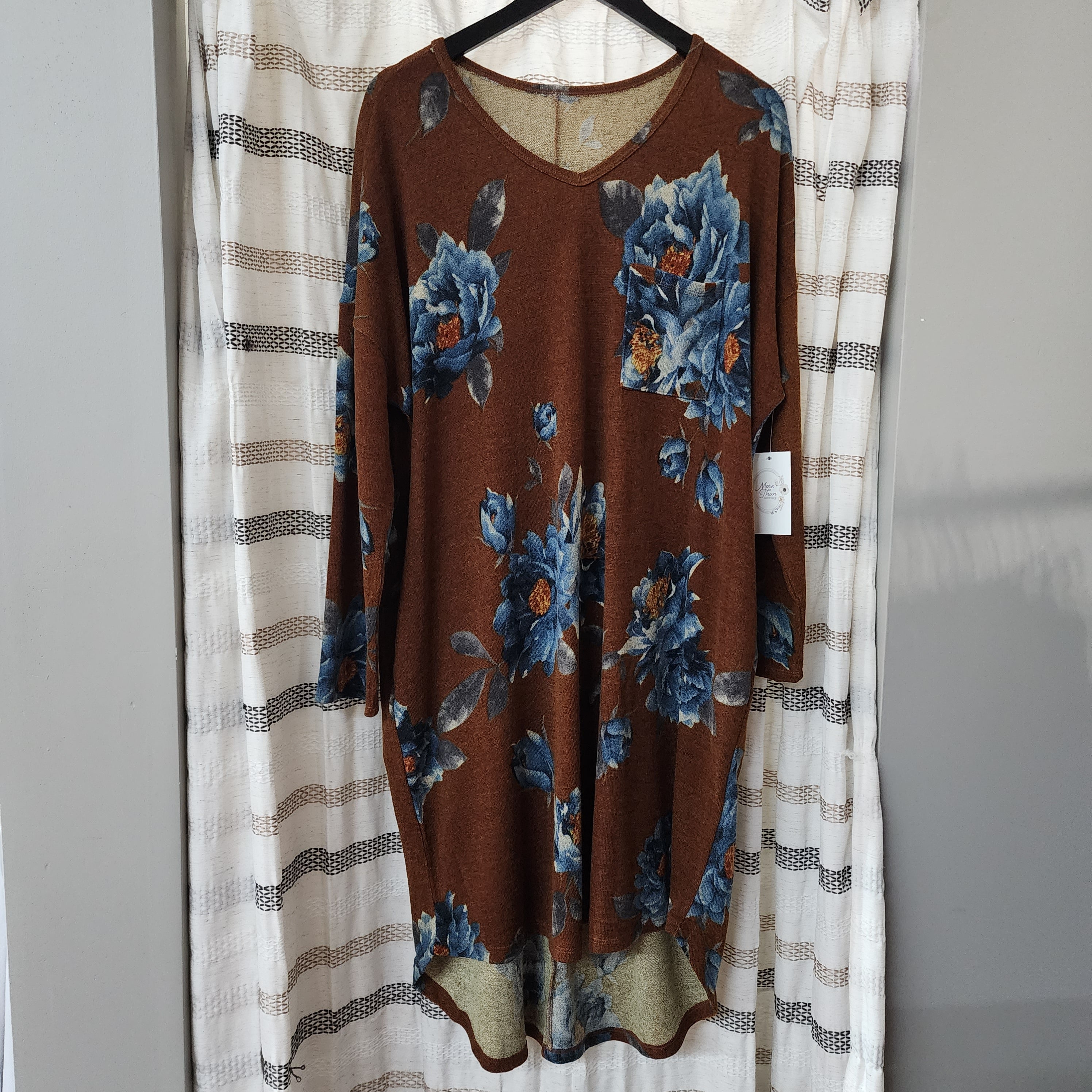 Oversized Brown Floral Dress *clearance item, cannot be returned*
