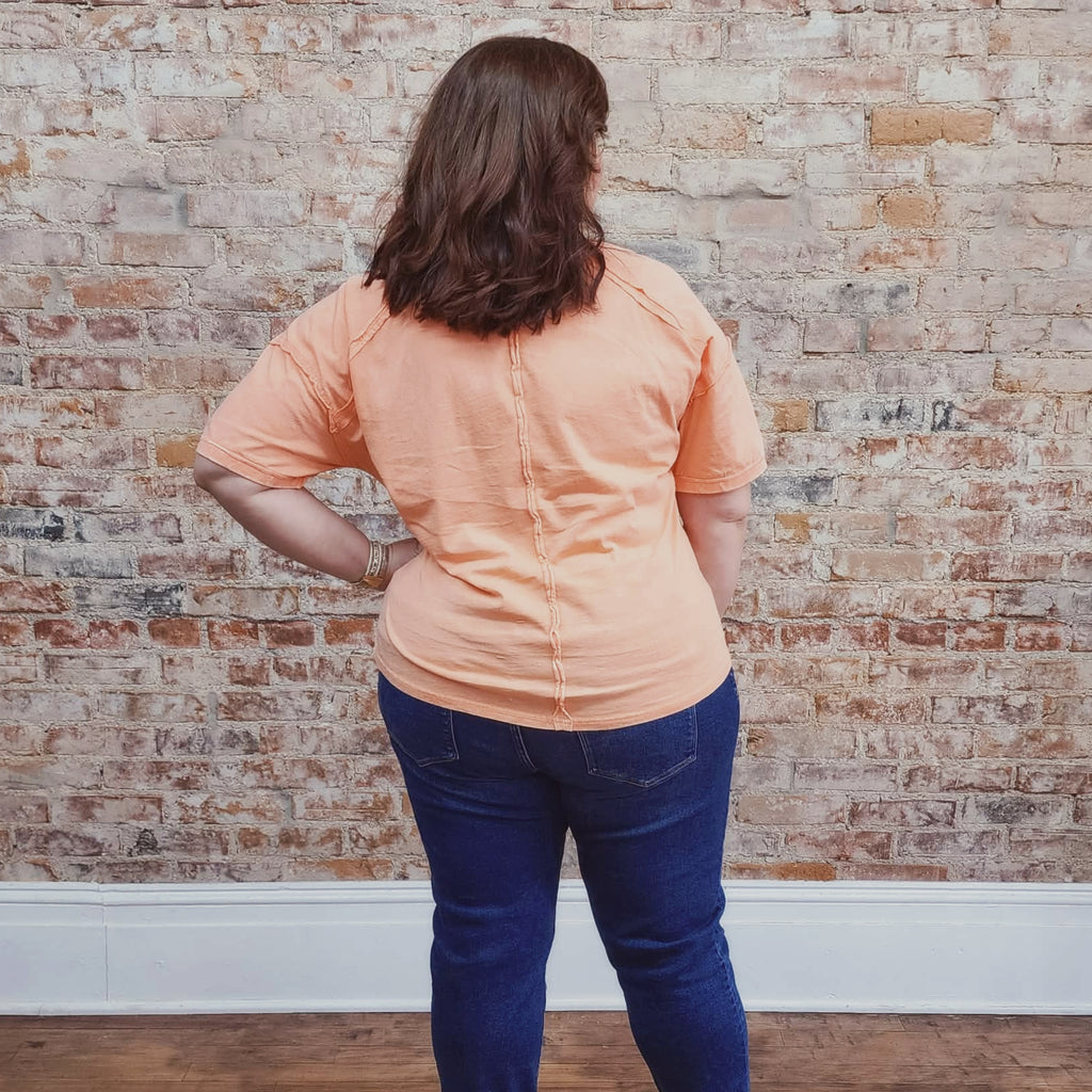 Coral Round Neck Tee