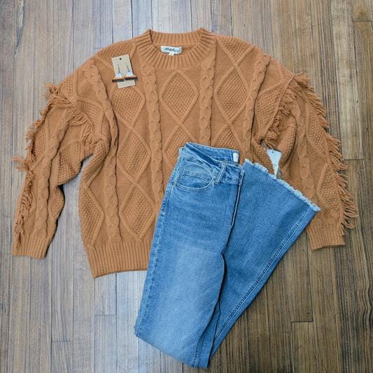 Thick Knit Fringe Sweater