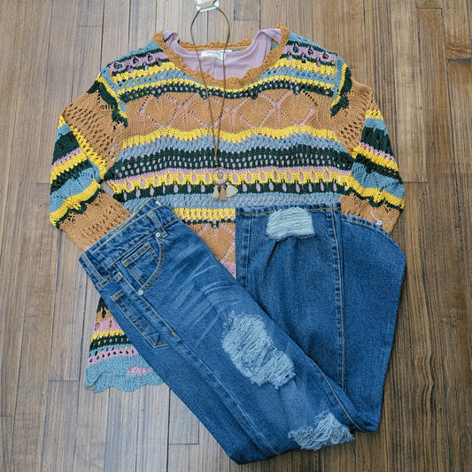 Colorful Knit Top