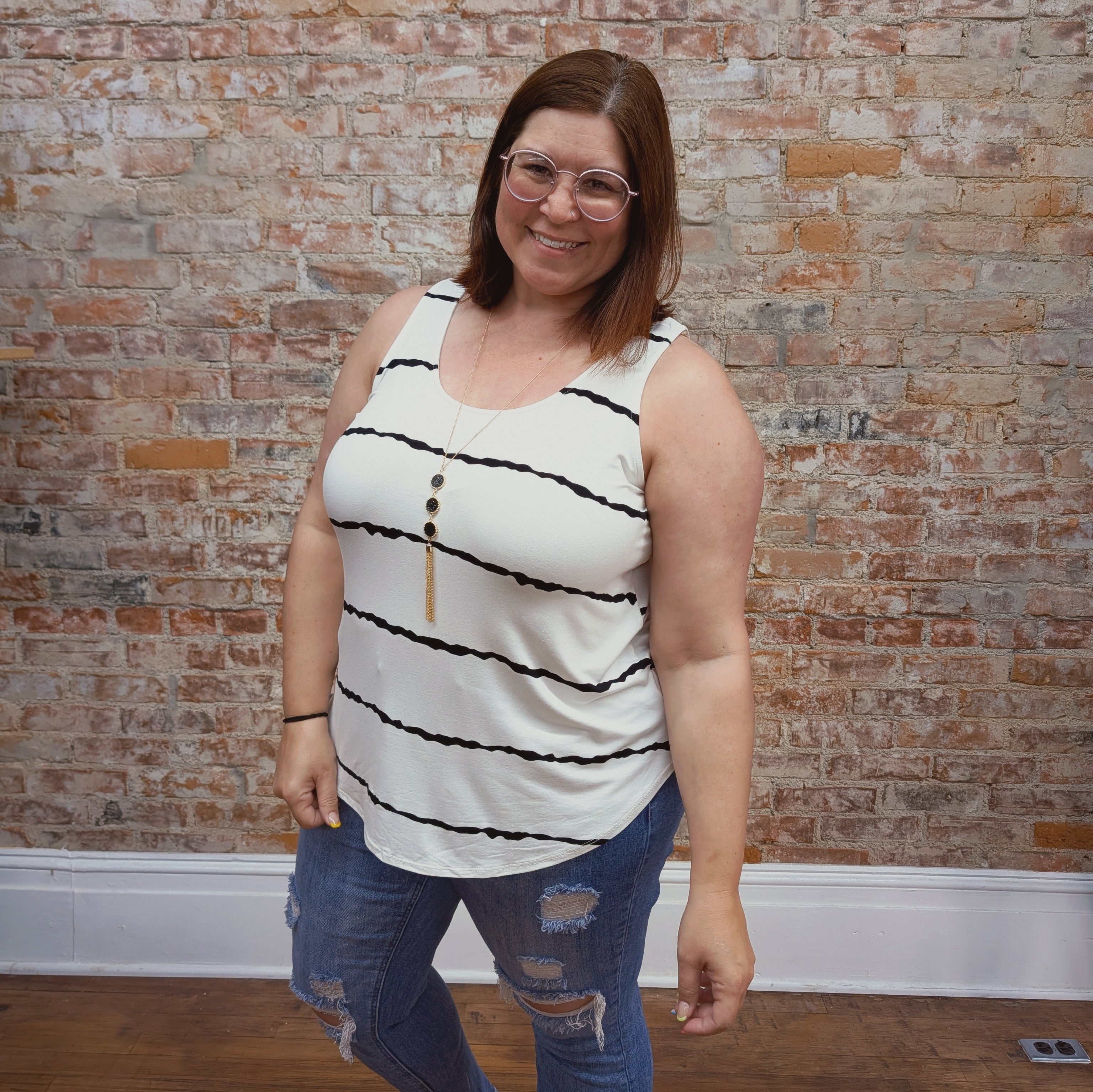 Black Striped Tank Top