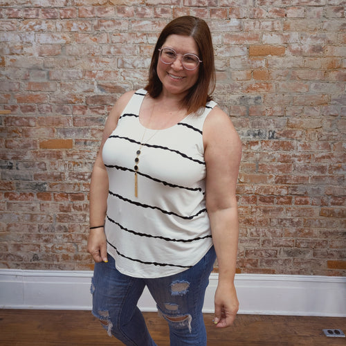 Black Striped Tank Top
